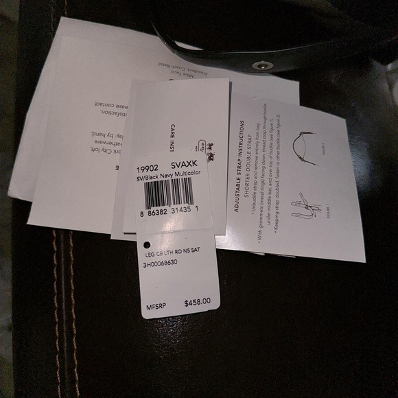 Coach Colorblock Legacy Leather Satchel Black Navy - Picture 5 of 10